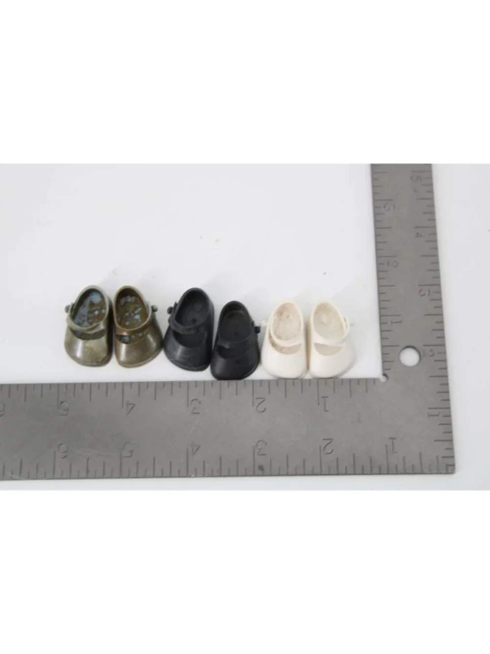 Ginny Ginnette Doll Shoes Mary Janes White Black Vogue Vintage 94706 3 Pairs